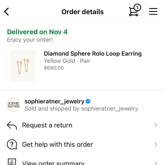 Diamond Sphere Rolo Loop Earrings - Picture 4 of 5